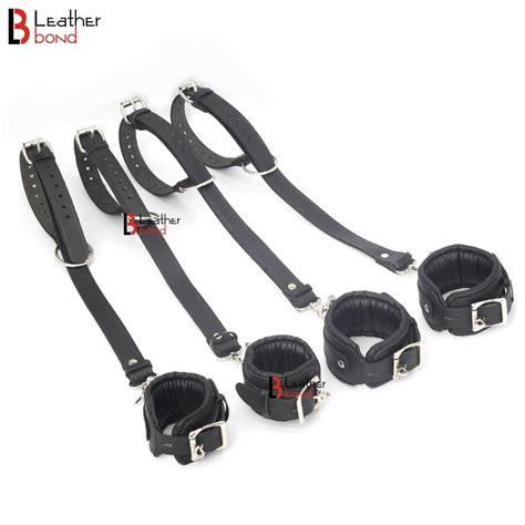 Four Straps For Bed Restraints And Wrist And Ankle Cuffs Set For Sex Play Bondage Restraint Kit