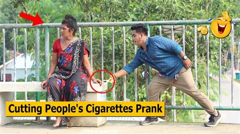 Cutting People S Cigarettes Prank Part Stop Smoking Prank Youtube