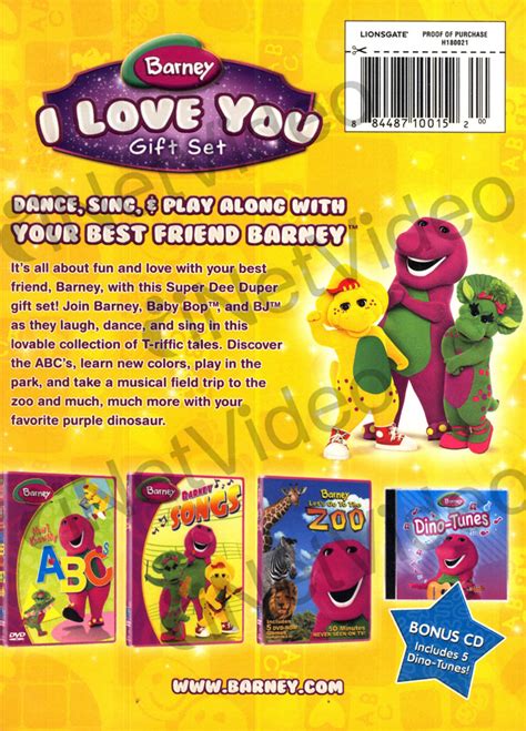 Barney I Love You T Set 3 Dvdmusic Cd Dino Tunes Boxset On Dvd Movie