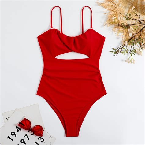 One Piece High Waisted Tight Backless Womens Swimsuit Pure Color Bikini Bikini And Micro