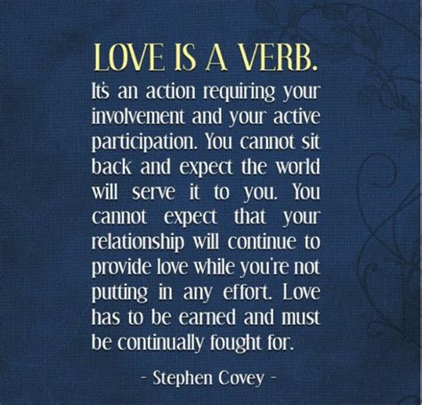 Love Is A Verb Stephen Covey Dr Covey Quotes Pinterest