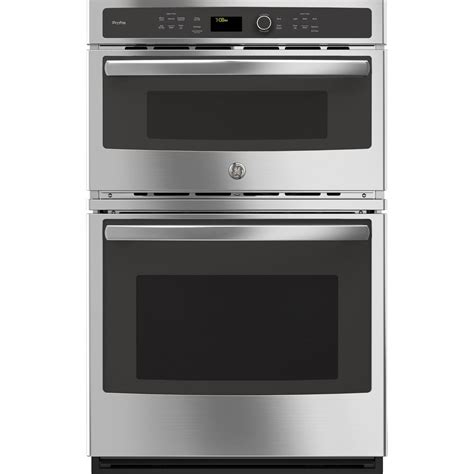 Ge Profile 27 In Double Electric Wall Oven With Convection Self Cleaning And Built In Microwave