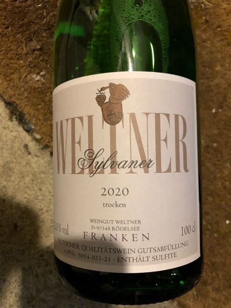 2020 Weltner Sylvaner Trocken Germany Franken CellarTracker