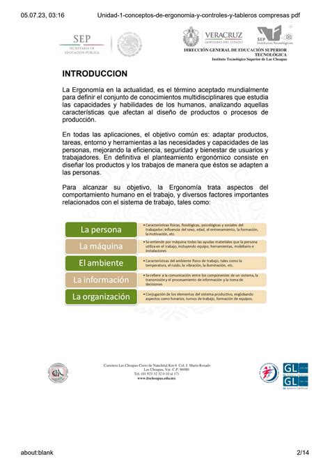Importancia De Los Tableros Y Controles Ergonomia
