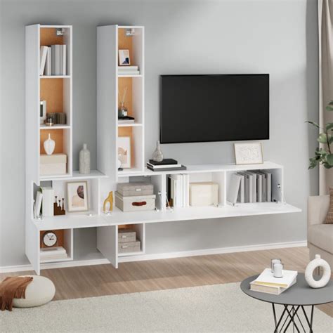 Wall Mounted Tv Cabinet White Engineered Wood