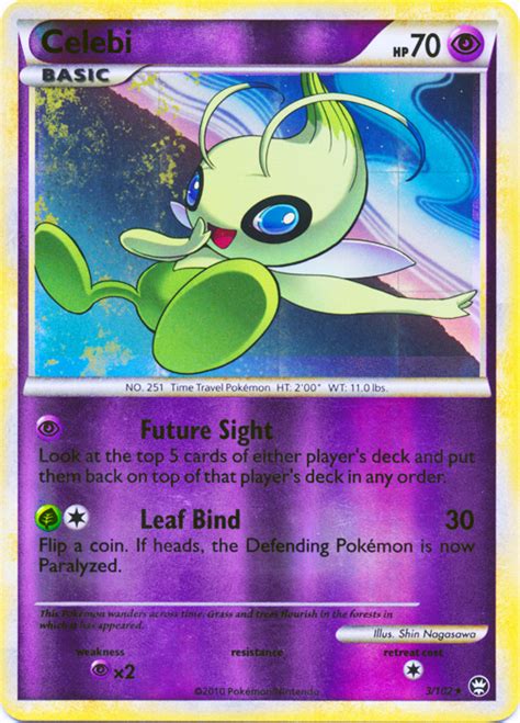 Pokémon Heartgold And Soulsilver Triumphant Card 003 Celebi Parallelreverse Holo Arcade Game Cards