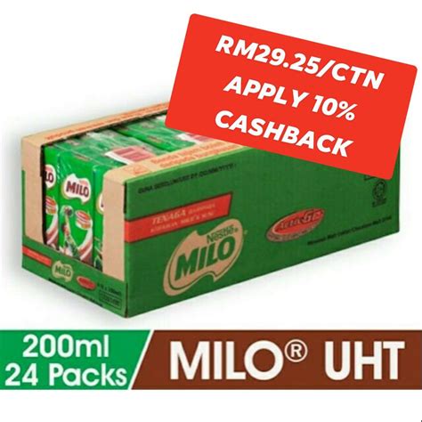 Nestle Milo Activ Go RTD 200ml X 24 Packs Shopee Malaysia