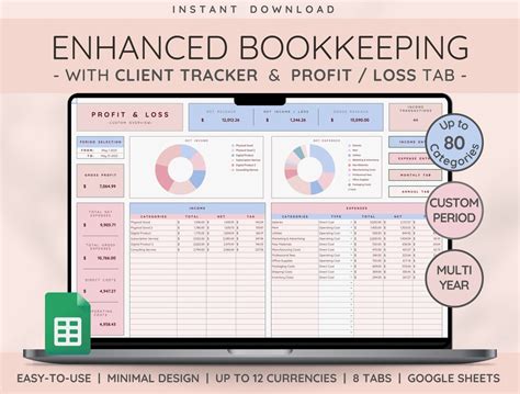 Bookkeeping & Accounting Template for Small Businesses With - Etsy