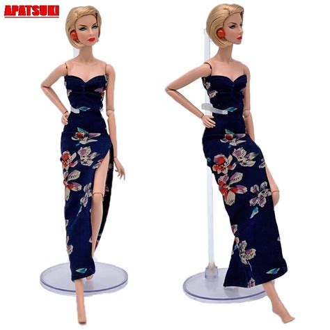 Robe De Soir E Pour Barbie Motif Floral V Tements Pour Poup Es Bjd