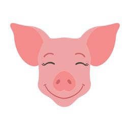 Diseño PNG Y SVG De Pegatina Plana Cerdo Oreja Feliz Hocico Para Camisetas