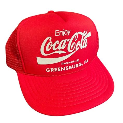 Accessories Vintage Enjoy Cocacola Mesh Trucker Hat Snapback Red