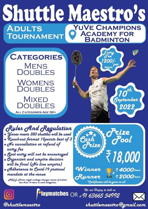 Badminton Tournaments List In Bangalore