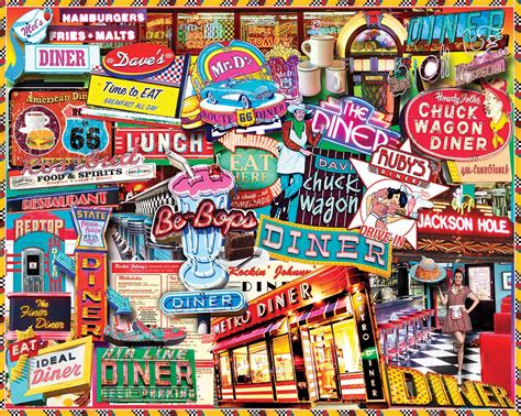 Retro Diner, 1000 Pieces, White Mountain | Puzzle Warehouse