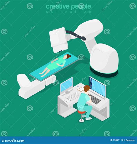 Isometric Medical Hospital Computer Doctor Flat 3d Stock Vector