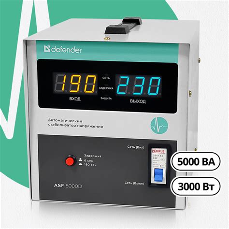 Стабилизатор напряжения Defender 5000 В*А , напольный , металлический ...