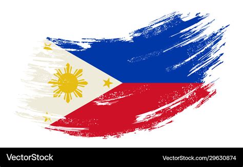 Philippines Flag Grunge Brush Background Vector Image