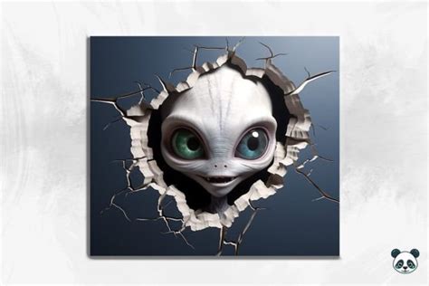 3D Alien Cracked Hole Tumbler Wrap 21 Graphic By Pandastic Creative