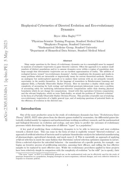 Biophysical Cybernetics Of Directed Evolution And Eco Evolutionary