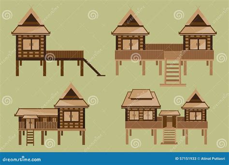 Thai House Design Stock Vector Illustration Of Country