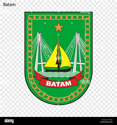 Emblem of Batam. City of Indonesia. Vector illustration Stock Vector ...