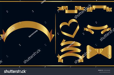 Gold Ribbon Set Isolated White Background Stock Vector Royalty Free 1650266680 Shutterstock