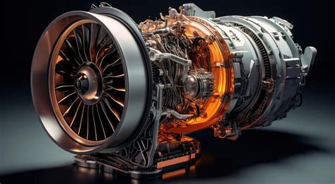 Premium AI Image | Aircraft turbine aircraft engine engine parts