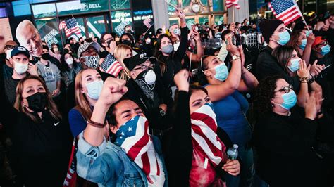 Crowds React To Biden Harris Victory Speeches