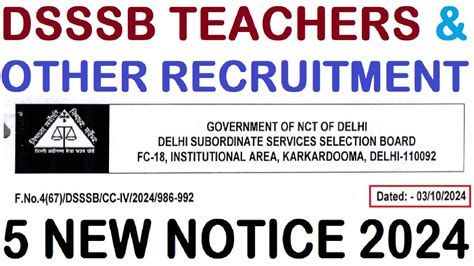 Dsssb Latest Update New Notice Dsssb Teachers