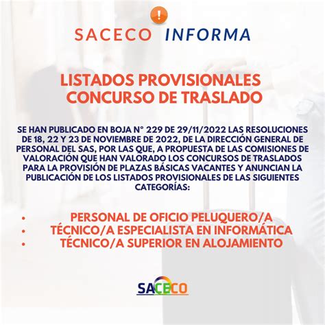 LISTADOS PROVISIONALES SACECO