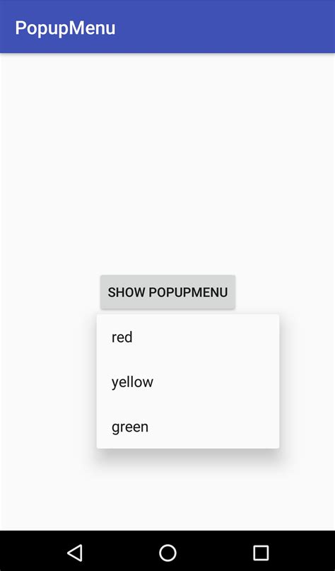 Android Program To Implement Popup Menu Codedost