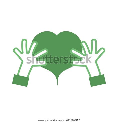 Silhouette Hands Heart Love Symbol Stock Vector Royalty Free