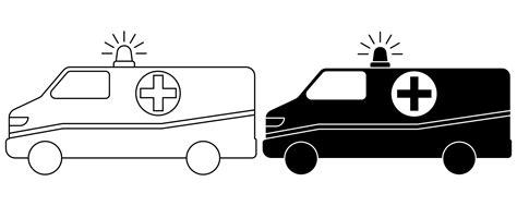 side view ambulance icon set  vector art  vecteezy