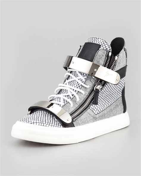 Lyst - Giuseppe Zanotti Mens Printed Zip Buckle Hightop Sneaker in ...