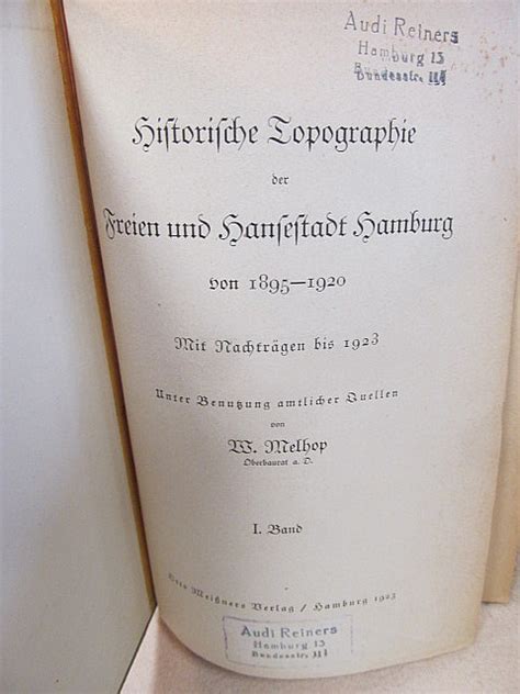 Historische Topographie Der Freien Und Hansestadt Hamburg Von