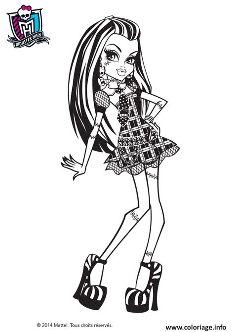 Coloriage Monster High Frankie Stein Pose De Mannequin Dessin Monster