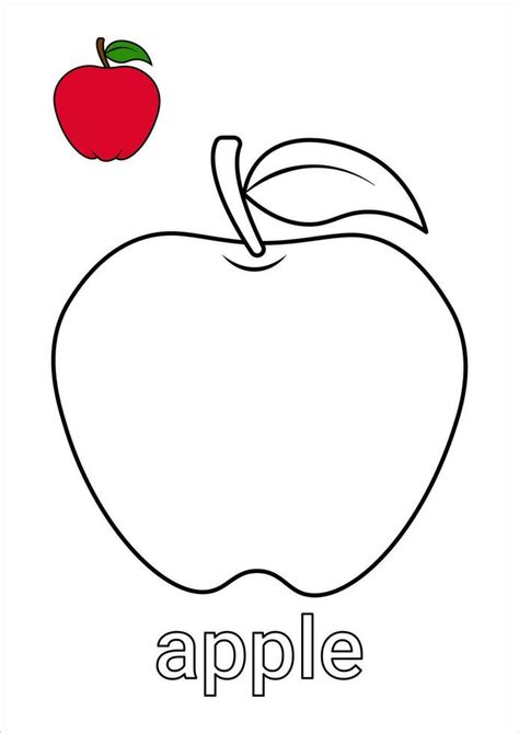 Dibujo De Manzana Para Colorear Para Ni Os Vector En Vecteezy