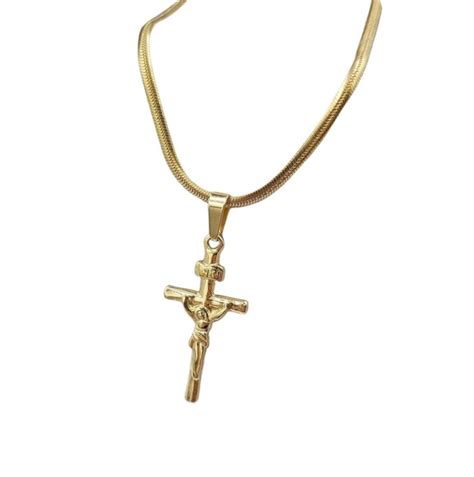 K Gold Religious Inri Jesus Cross Necklace Lazada Ph