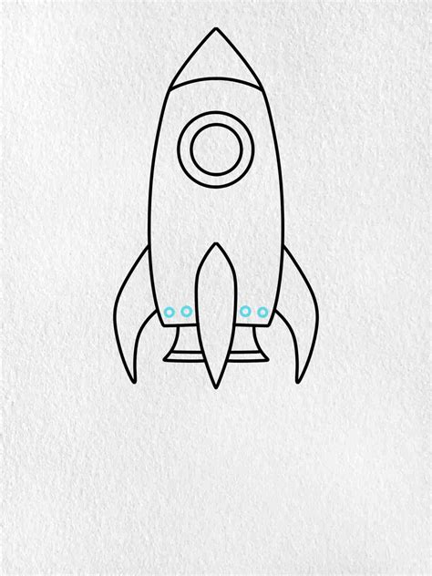 Cartoon Rocket Drawing - HelloArtsy