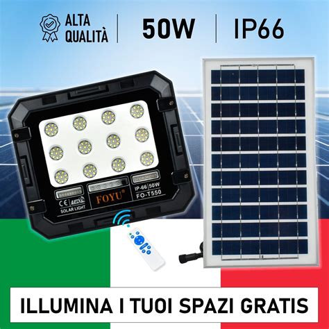 Faro A Led Con Pannello Solare 50W 100W 200W 400w 800W Batterie