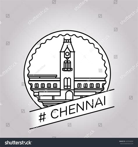 Vector Line Chennai Badge Stock Vector Royalty Free 423534004