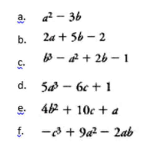 5 Calcula El Valor Numérico De Las Siguientes Expresiones Algebraicas Si A 2b 1 Y C3ayuda