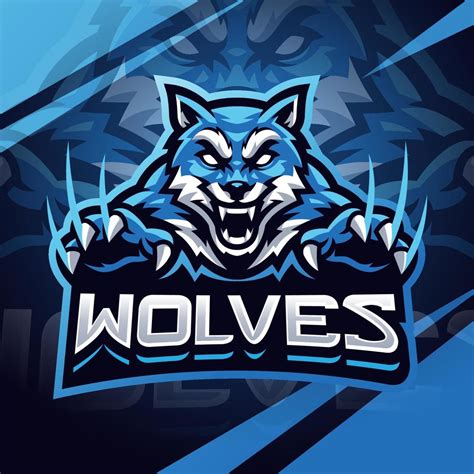 Wolves esport mascot logo design 15644026 Vector Art at Vecteezy