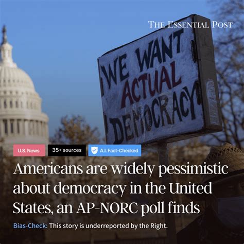 Americans Are Widely Pessimistic About Democracy In The United States An Ap Norc Poll Finds R