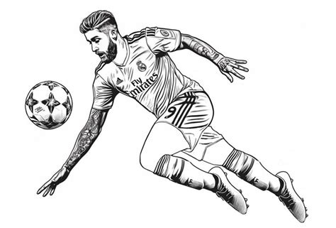 Dibujo de Sergio Ramos para colorear Dibujo del jugador de fútbol