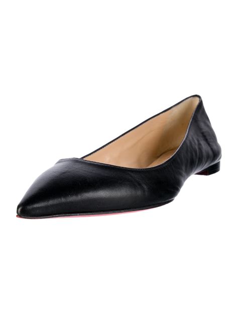 Christian Louboutin Patent Leather Animal Print Ballet Flats Black