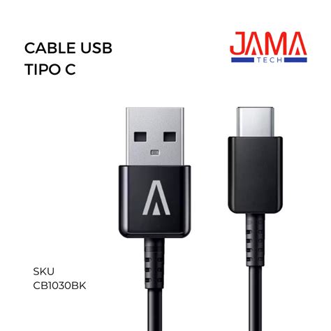 Cable Usb A Tipo C Negro Jama Tech