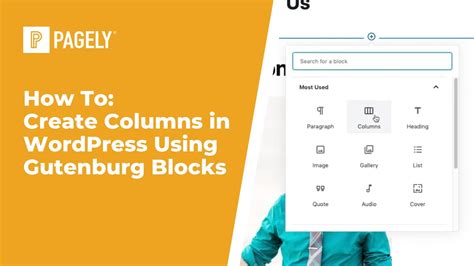 How To Create Columns In WordPress Using Gutenberg Blocks YouTube