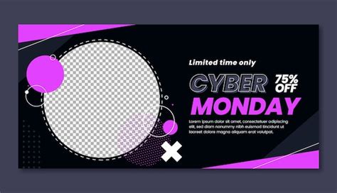 Plantilla De Banner Horizontal Plano Para Venta De Cyber Monday