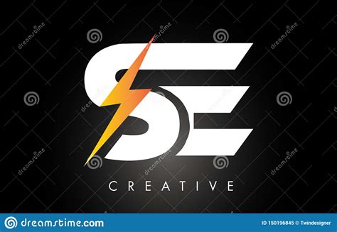 Parafuso De Logo Design With Lighting Thunder Da Letra Do Se Logotipo