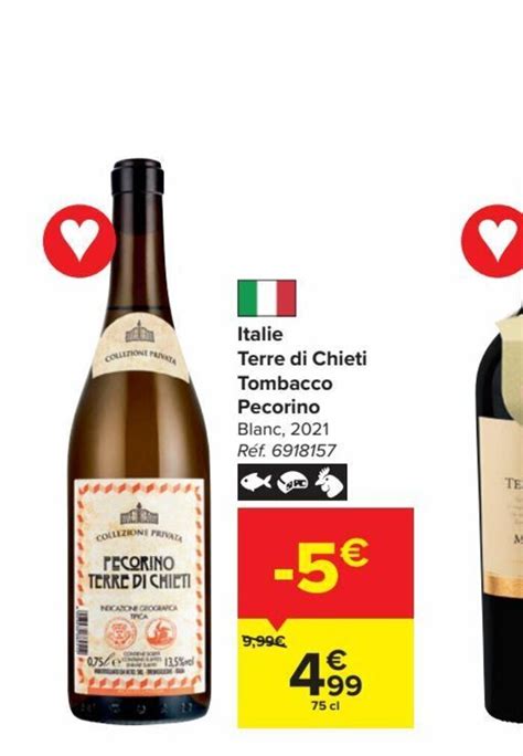 Italie Terre Di Chieti Tombacco Pecorino 75 Cl Promotie Bij Carrefour